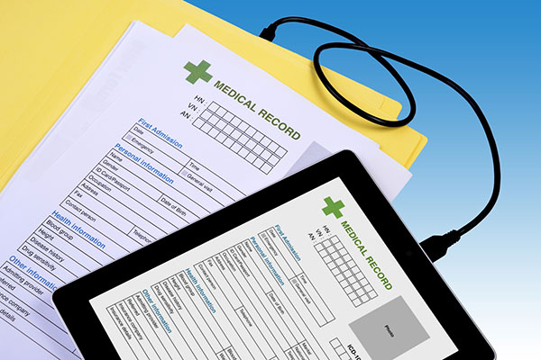 Medical records on tablet